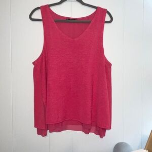 🔥2/$10 |•MANGO•| Pretty Pink Sleeveless Top - 21" PTP - Large